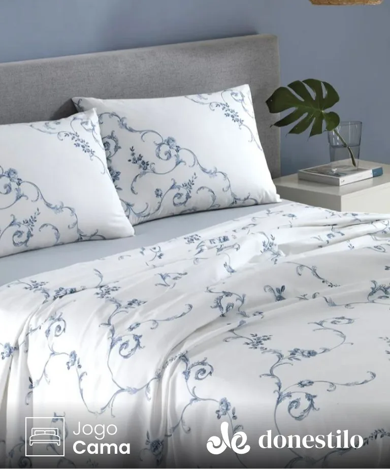Jogo de Cama Casal 4 peças Döhler Celeste