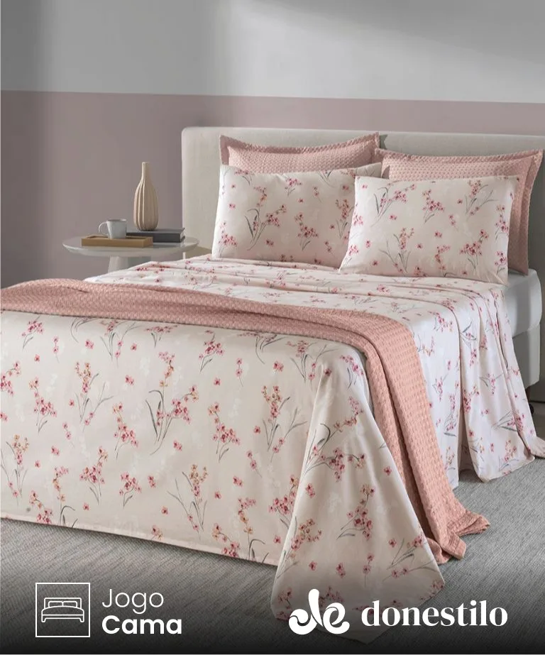 Jogo de Cama Casal 4 peças Vanessa Döhler
