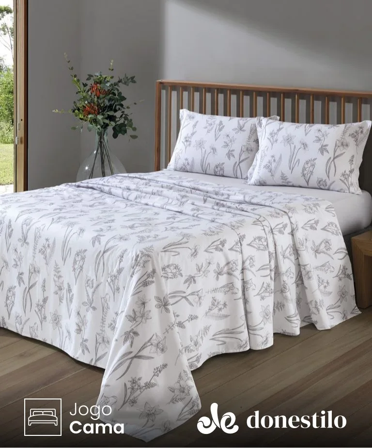 Jogo de Cama Queen 4 peças Döhler Flora Jogo de Cama Queen 4 peças Döhler Flora