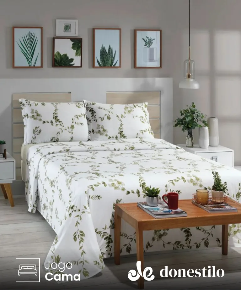 Jogo de Cama Solteiro Jardino 3 peças Jardino Döhler Jogo de Cama Solteiro Jardino 3 peças Jardino Döhler